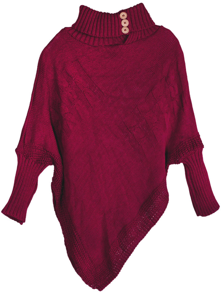 

StyleBREAKER Пончо бордово-фиолетового цвета