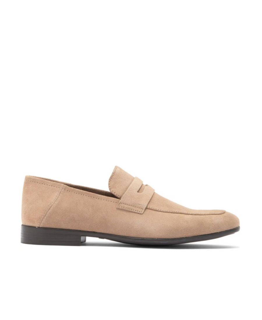 Мужские кожаные туфли-лоферы Sawyer Dress Casual Slip-on Penny Loafer Blake McKay, Sand suede — фото 2
