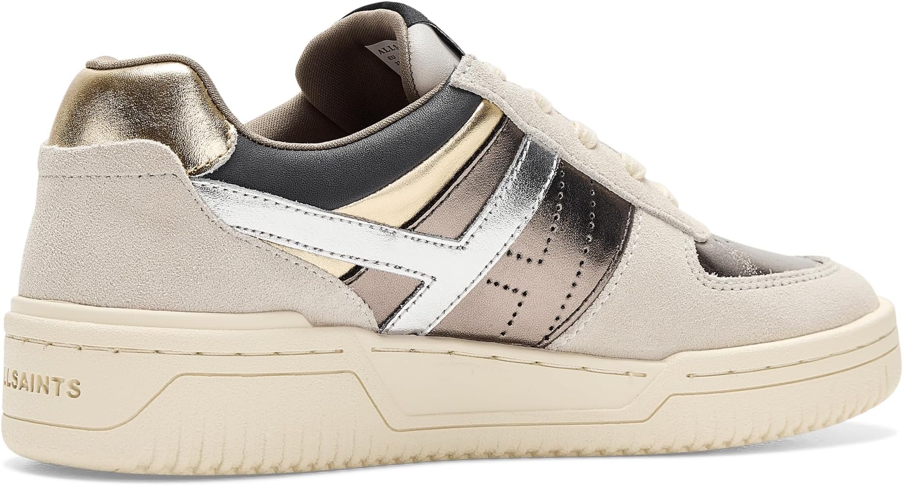 Кроссовки AllSaints Vix Suede Sneaker, White/Metallic — фото 3