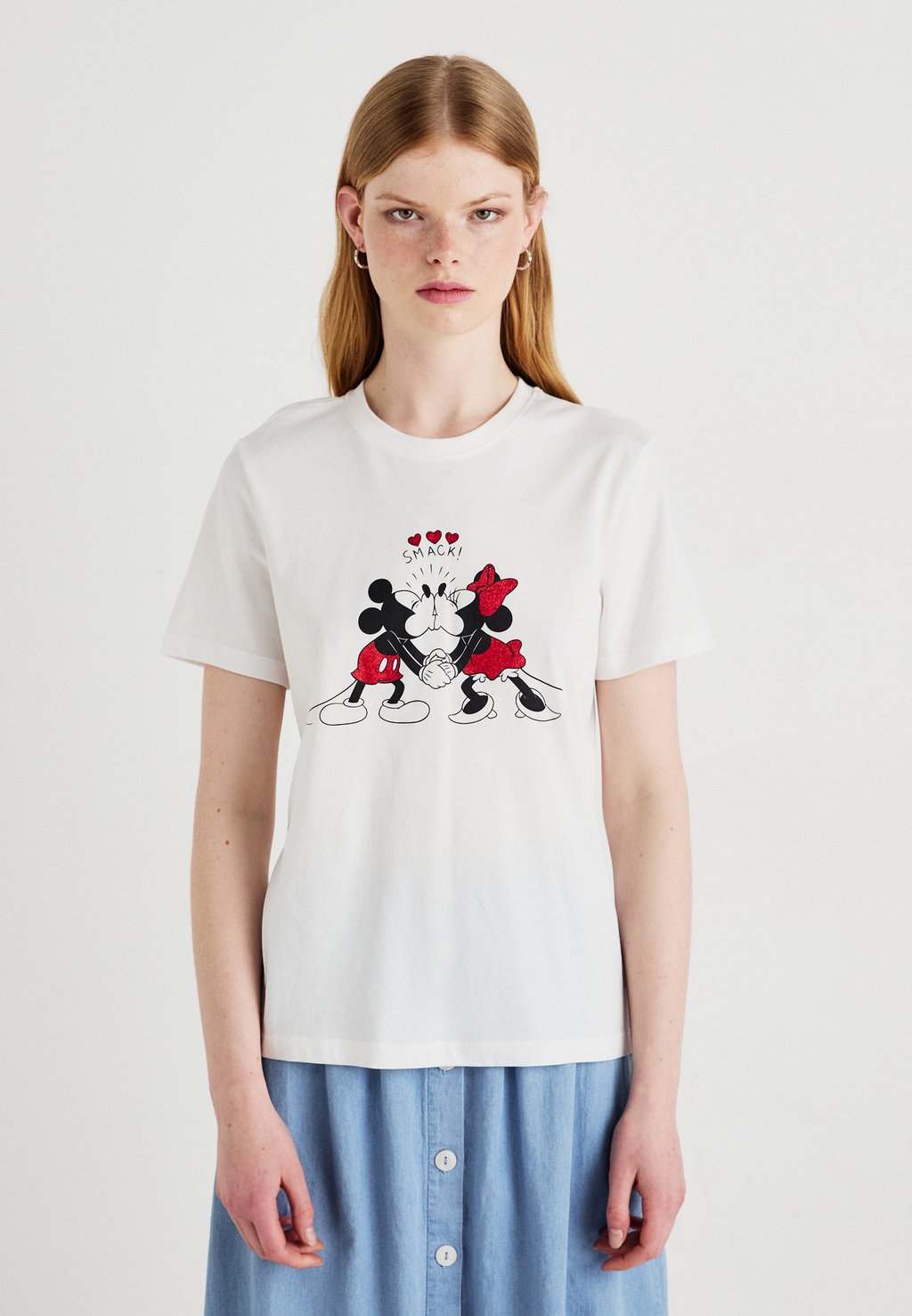 

Футболка с принтом ONLMICKEY LIFE VALENTINE ONLY, белый