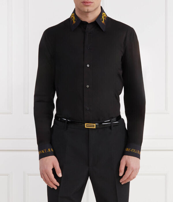 

Рубашка Versace Jeans Couture Slim Fit, черный / золотой