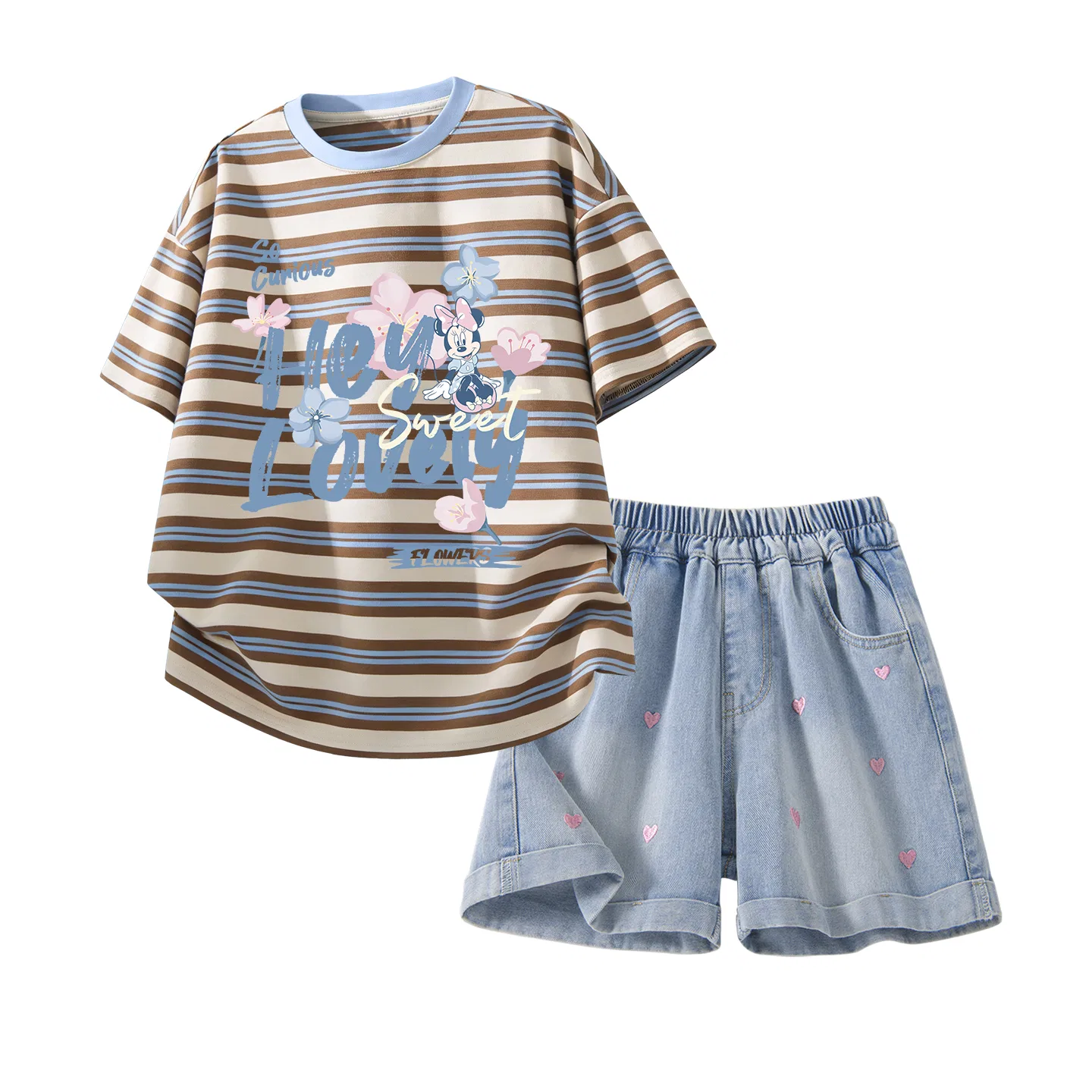 Спортивный костюм для детей Disney Casual Sportswear 2 Pack, розово-коричневый и джинсово-синий — фото 3