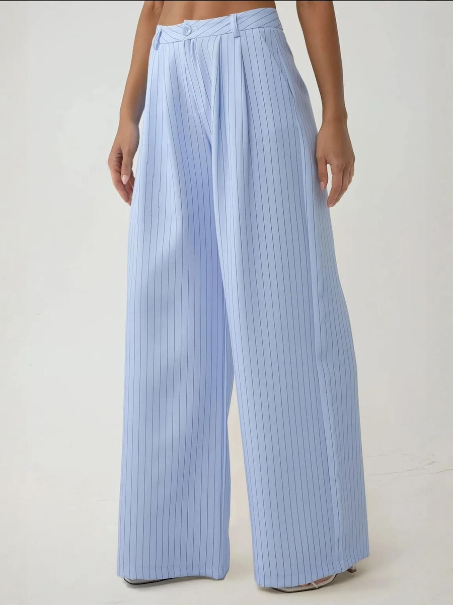 

Широкие брюки со складками спереди Hiccup, светло-голубой