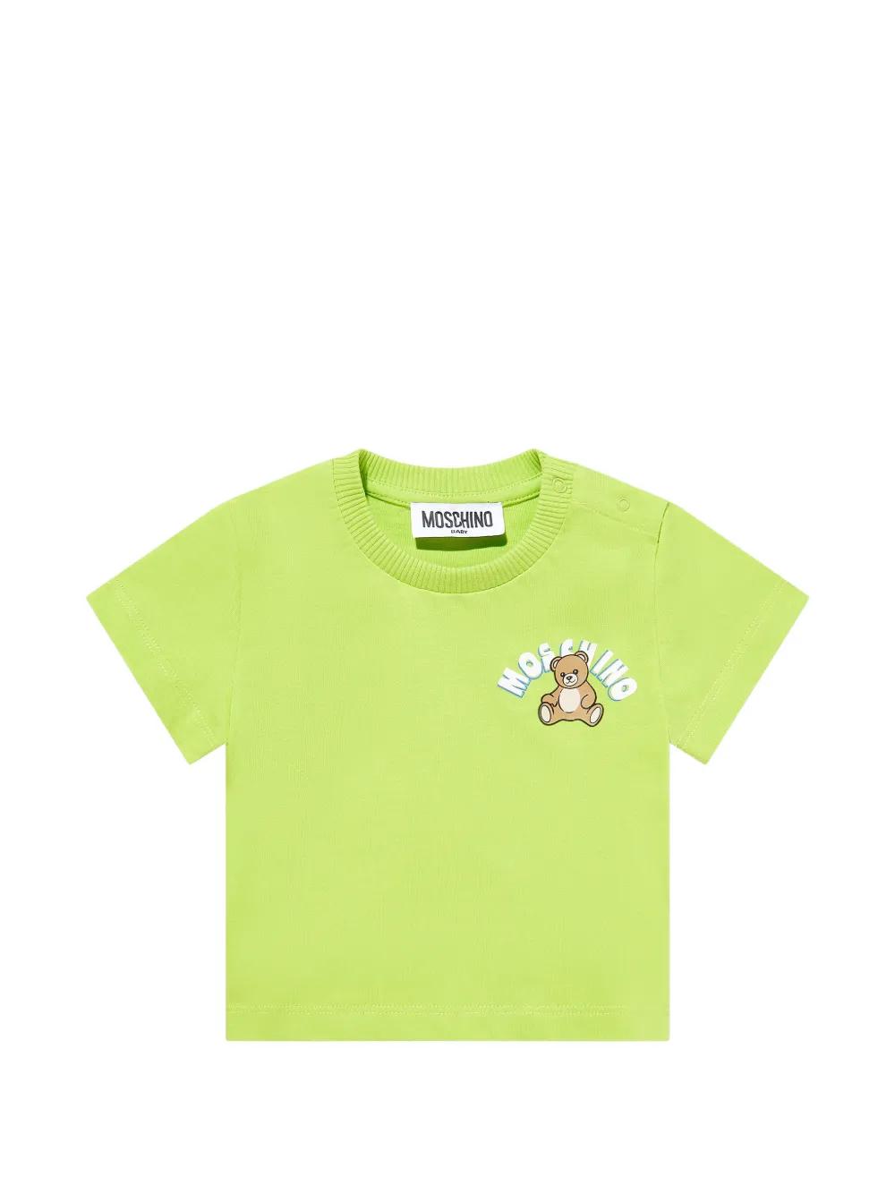 

Футболка с принтом мишки Moschino Kids, зеленый