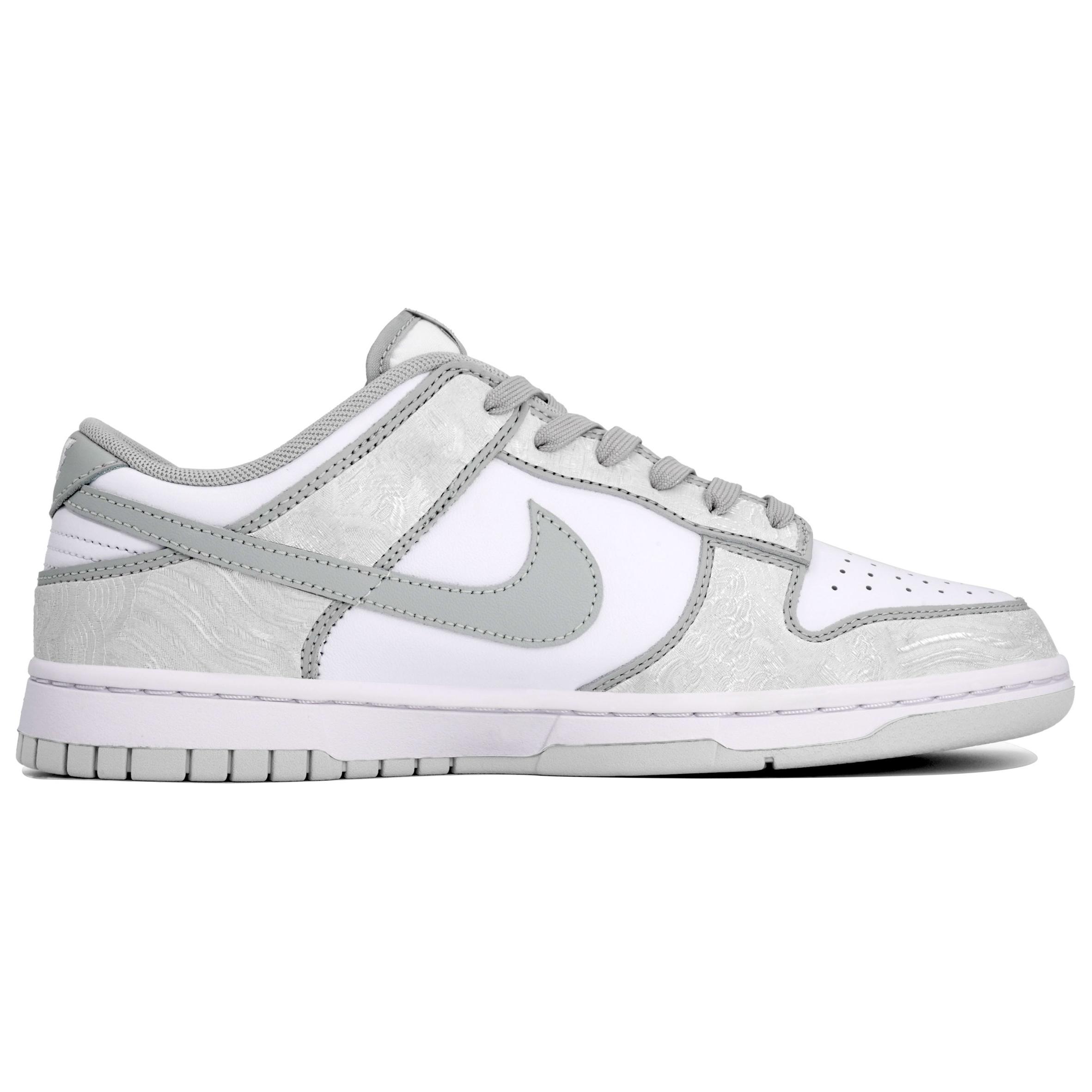 Nike Dunk Устойчивые к истиранию противоскользящие низкие кроссовки для скейтбординга мужские серые серебристые белые — фото 2