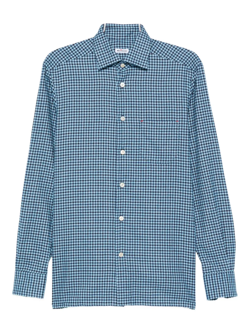

Рубашка в клетку с длинными рукавами Kiton, синий