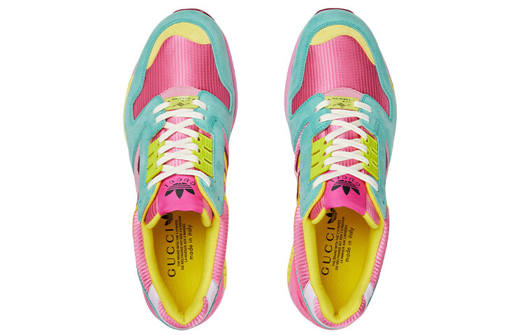 Кроссовки мужские Adidas X Gucci ZX 8000, розовый / бирюзовый — фото 3