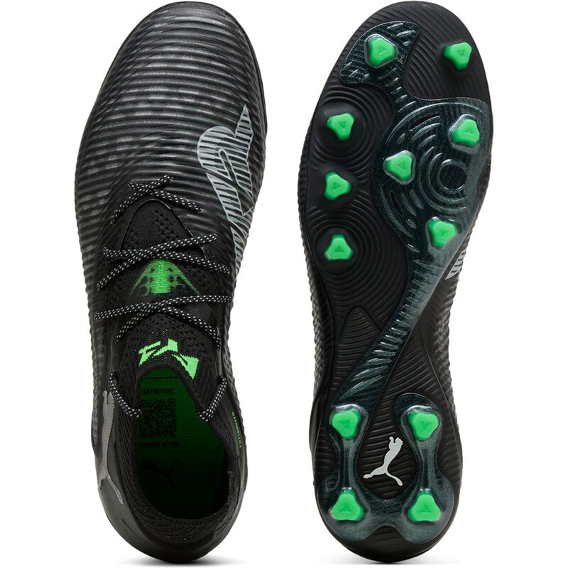 Футбольные бутсы для хард-корта Future 8 Ultimate AG Puma, цвет puma black-puma silver-fluo green — фото 2