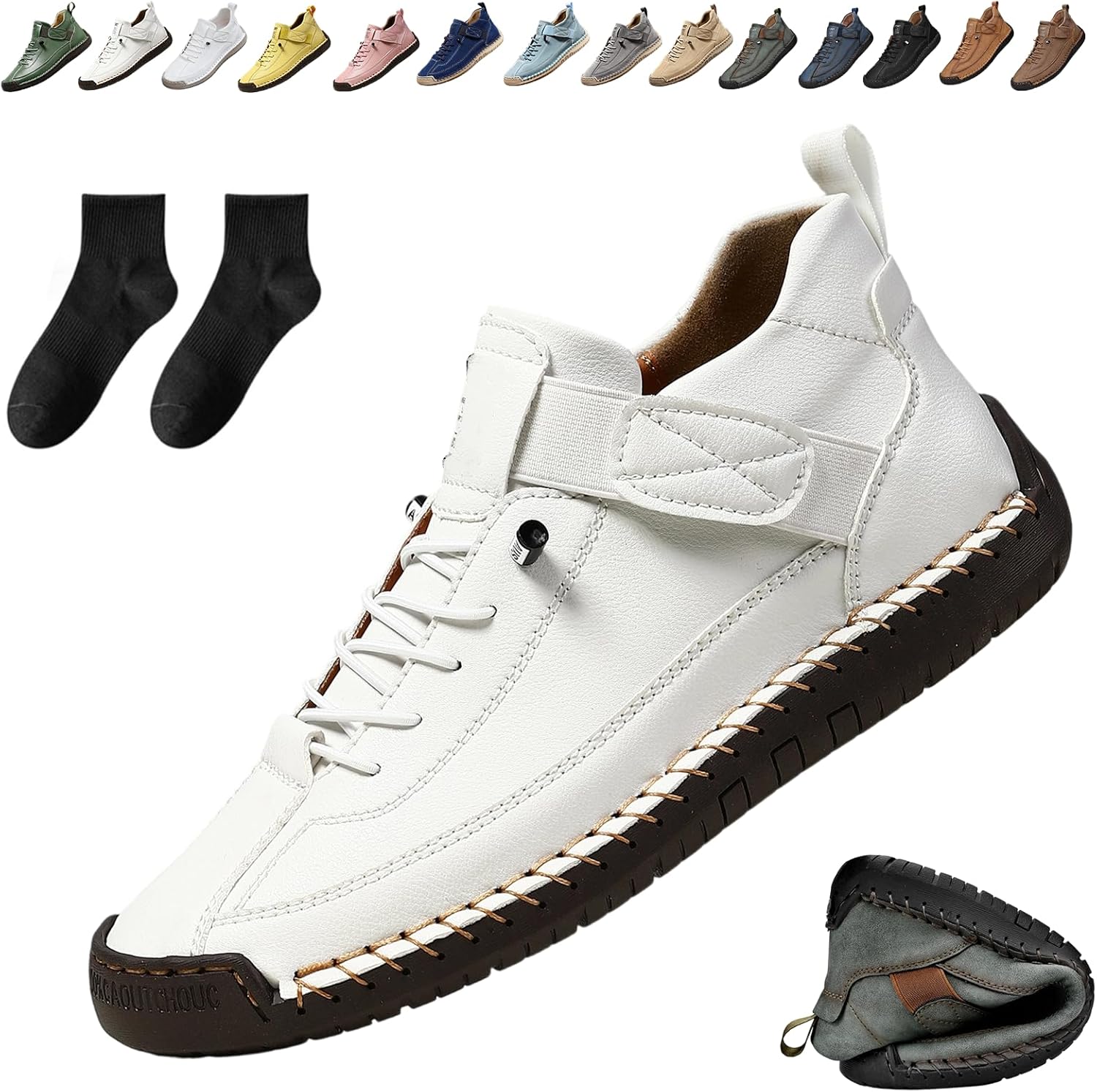 

Удобные ортопедические кроссовки Ufladi, 2026 год. Новые, унисекс, ручная работа, кожаные, удобные, с поддержкой свода стопы, белый