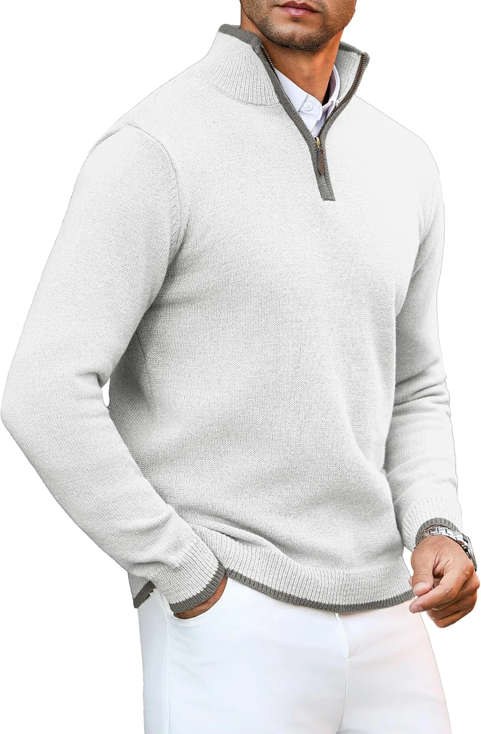 

Мужской поло-свитер с молнией на четверть Arcciit