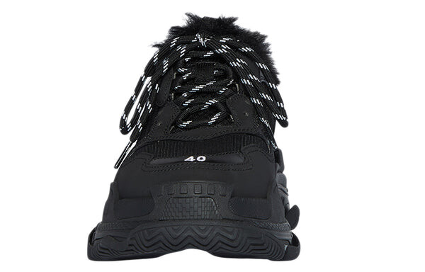 Кроссовки triple s 'fake fur - black' Balenciaga, черный — фото 3