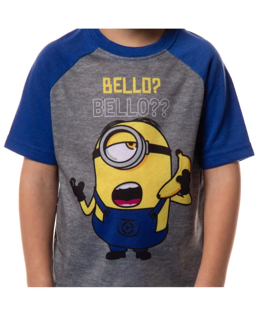 Детская пижама-шорты Bello Raglan с изображением миньонов из мультфильма «Гадкий я» для мальчиков Minions, синий — фото 2