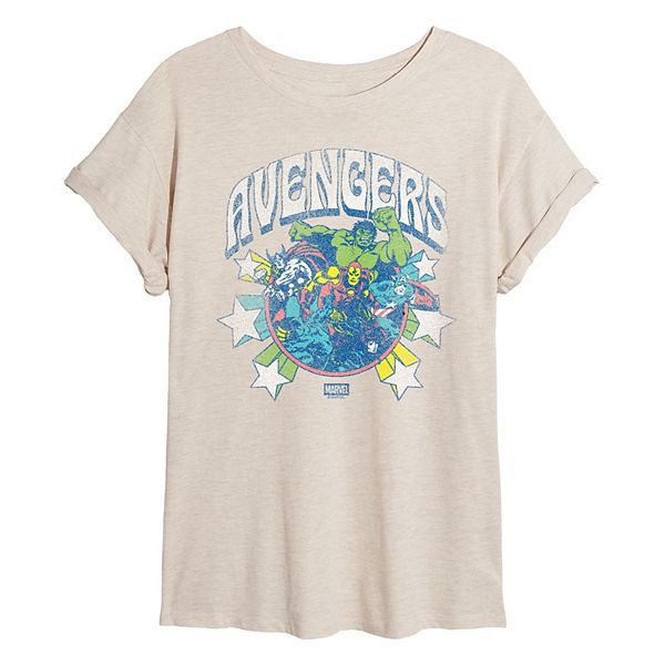 

Футболка Juniors' The Avengers Stars дистресс оверсайз Marvel, Beige