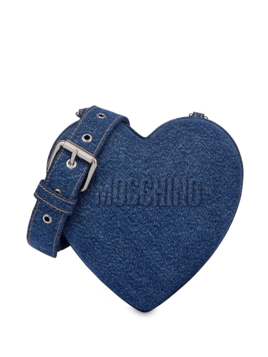 

Moschino джинсовая сумка с тисненым логотипом, синий