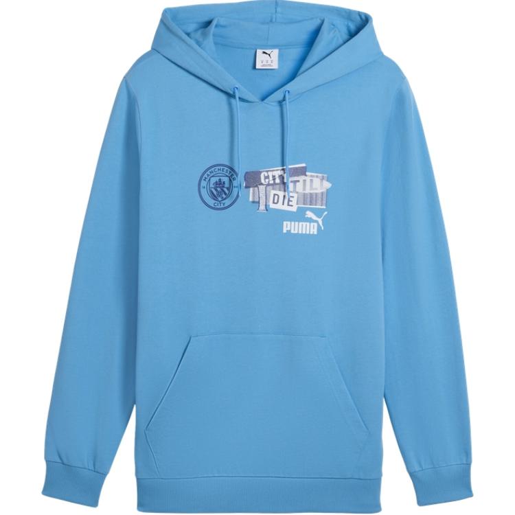 

PUMA Толстовка MCFCFtblnrgy мужская светло-голубая, Синий, PUMA Толстовка MCFCFtblnrgy мужская светло-голубая