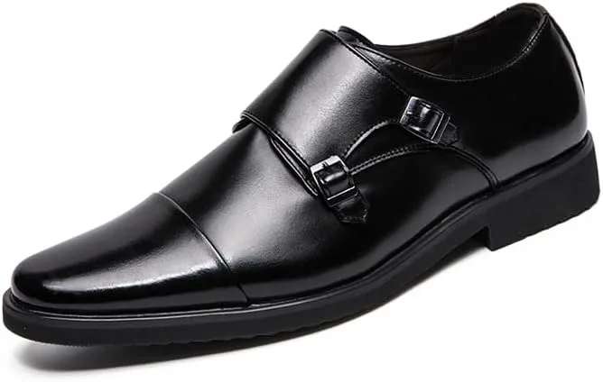 

Мужские классические лоферы Santimon с монк-ремнем, слипоны с закрытым носком, формальная обувь, черный