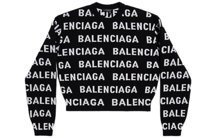 

Свитер женский Balenciaga Logo Intarsia, черный