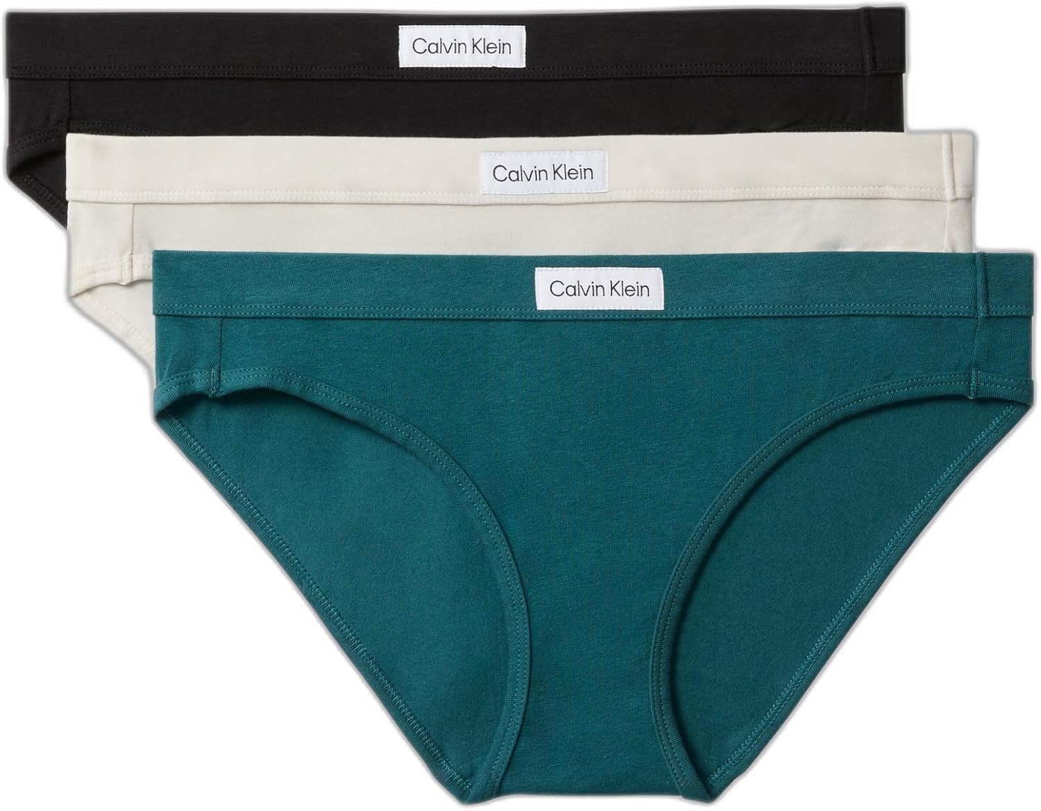 

Женские трусики-бикини Calvin Klein Comfort Logo из хлопка и стретч-хлопка, 3 пары, Black/Chalk/Atlantic Deep