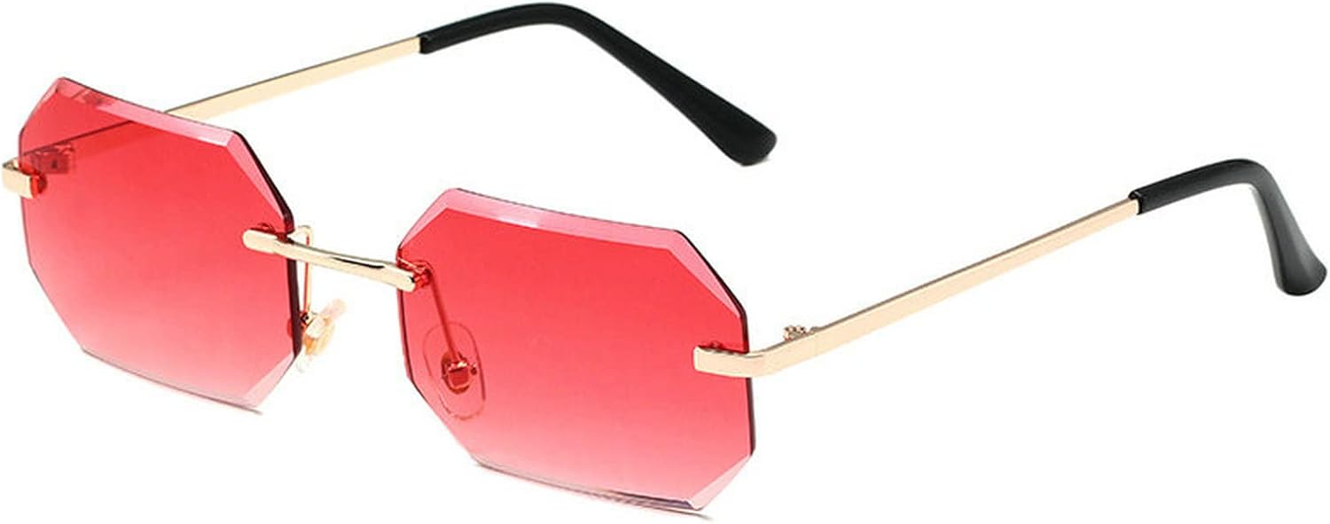 

Солнцезащитные очки COTIA без оправы, прямоугольные, женские, с защитой от УФ-излучения UV400, модные мужские солнцезащитные очки, прозрачные, летние аксессуары, маленькие квадратные, Red