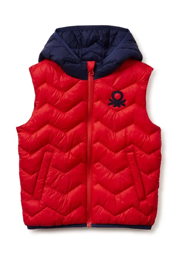Стеганый жилет с капюшоном United Colors Of Benetton, Red Dark Blue