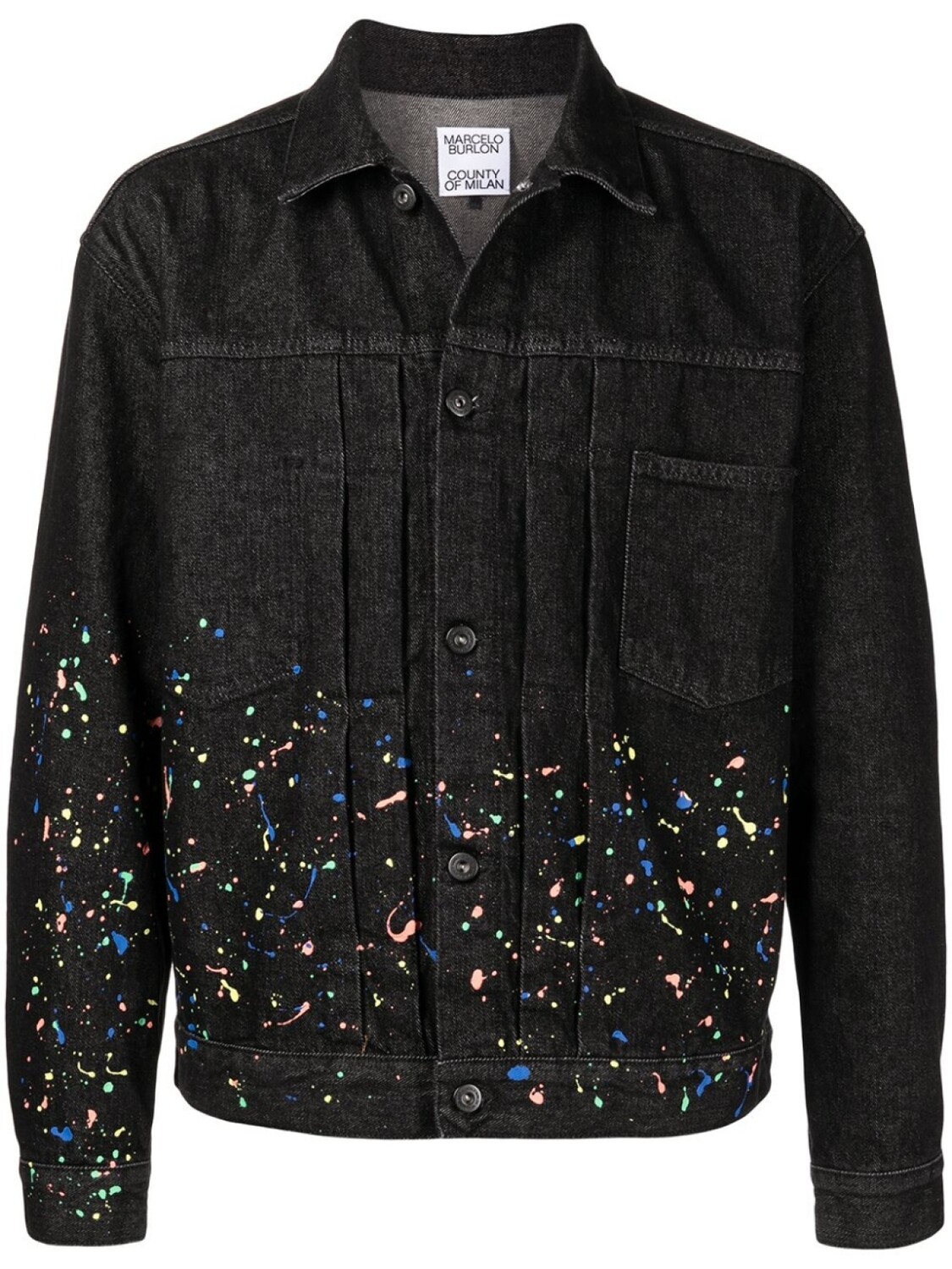 

Marcelo Burlon County of Milan джинсовая куртка с эффектом разбрызганной краски, черный