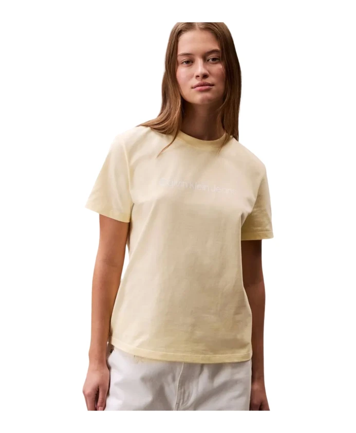 

Желтая футболка, круглый вырез, короткий рукав Calvin Klein, бежевый, Желтый, Желтая футболка, круглый вырез, короткий рукав Calvin Klein, бежевый