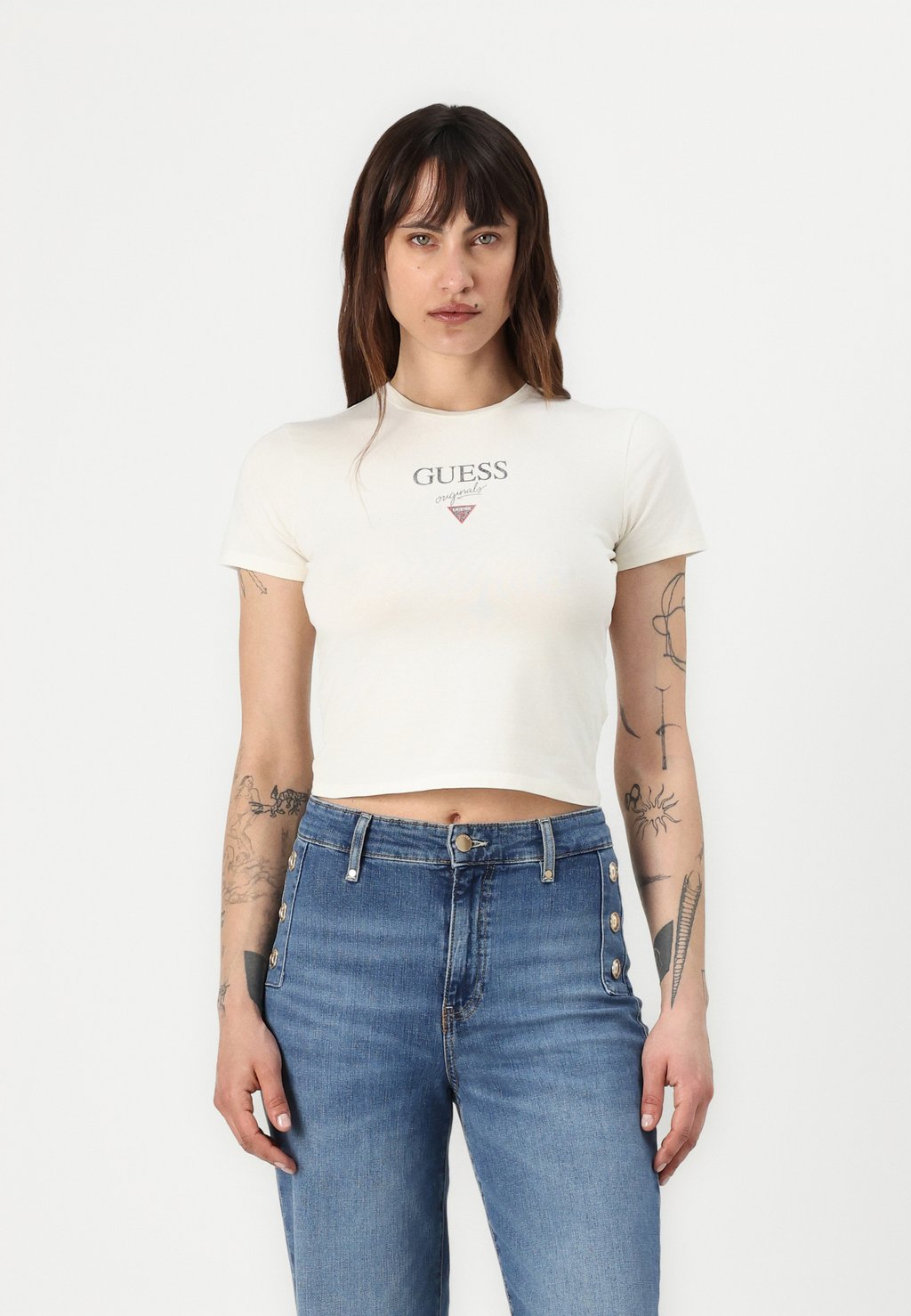 

Футболка с принтом VINTAGE BAKER BABY TEE Guess Originals, песочный
