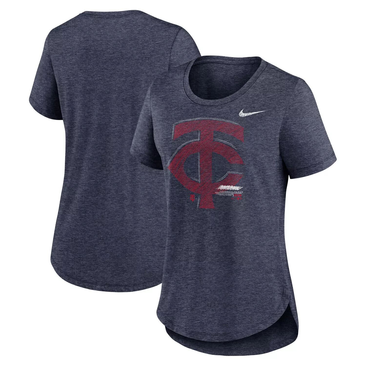 

Женская футболка Nike Heather Navy Minnesota Twins Touch Tri-Blend Nike