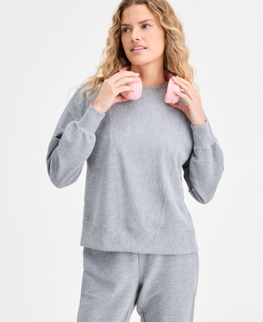 

Женская толстовка с круглым вырезом из ребристого трикотажа ID Ideology, Grey