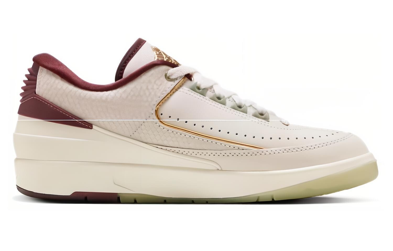 Jordan Air Jordan 2 винтажные баскетбольные кроссовки мужские, Sail/Cedar/Black/Dark Team Red/Metallic Gold Grain — фото 2