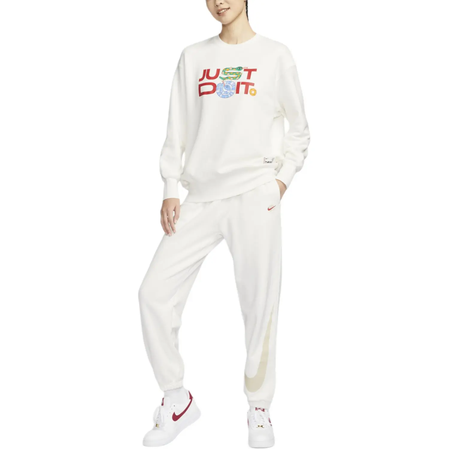 Nike Спортивные брюки FW25 вязаные женские white — фото 4
