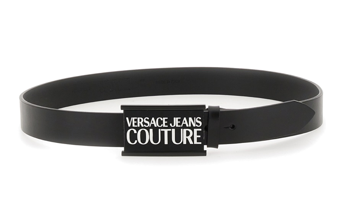 

VERSACE JEANS COUTURE Кожаный мужской ремень черный, Black