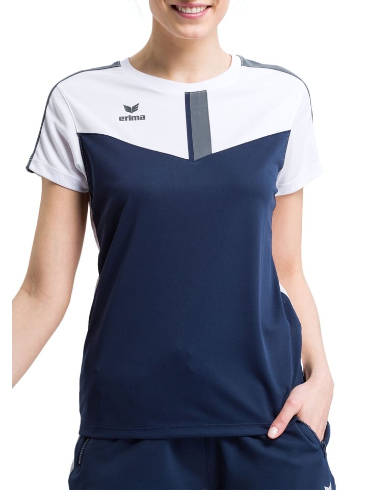 

Спортивная футболка erima, цвет weiss/new navy/slate grey