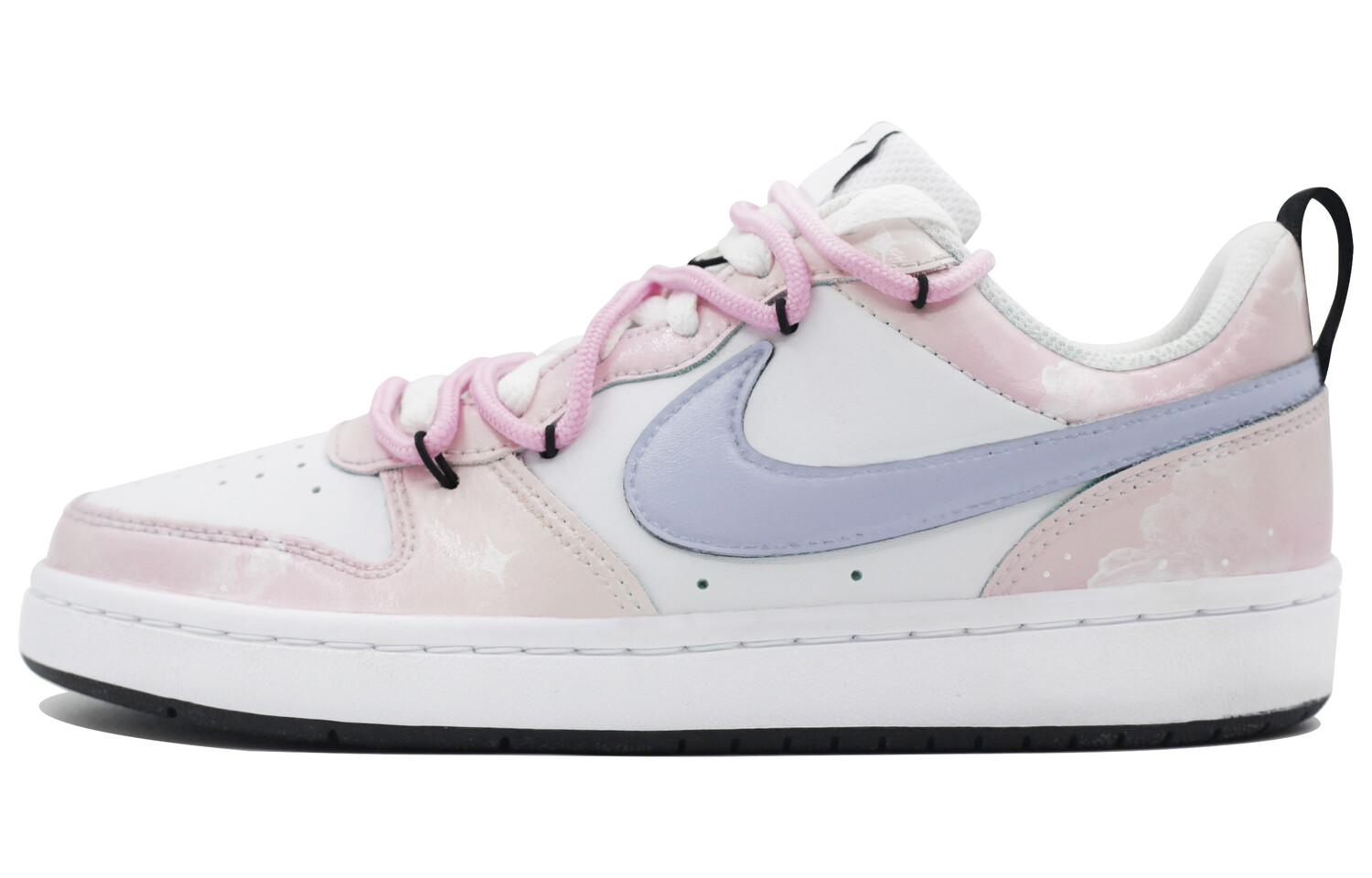 

Кроссовки Nike Court Borough Skateboarding Shoes Women's Low-top Chalk White, розовый