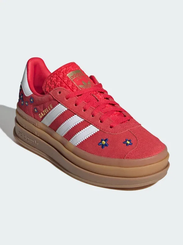 Кроссовки Adidas Originals Gazelle Bold J, чистый рубин/футвор белый/жевательная резинка 1 — фото 2