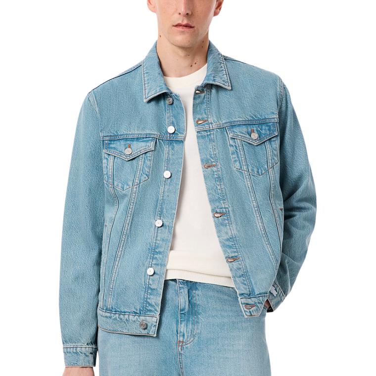 LACOSTE Джинсовая куртка мужская MKU в светло-голубом дениме, MKU/Light Denim Blue — фото 2