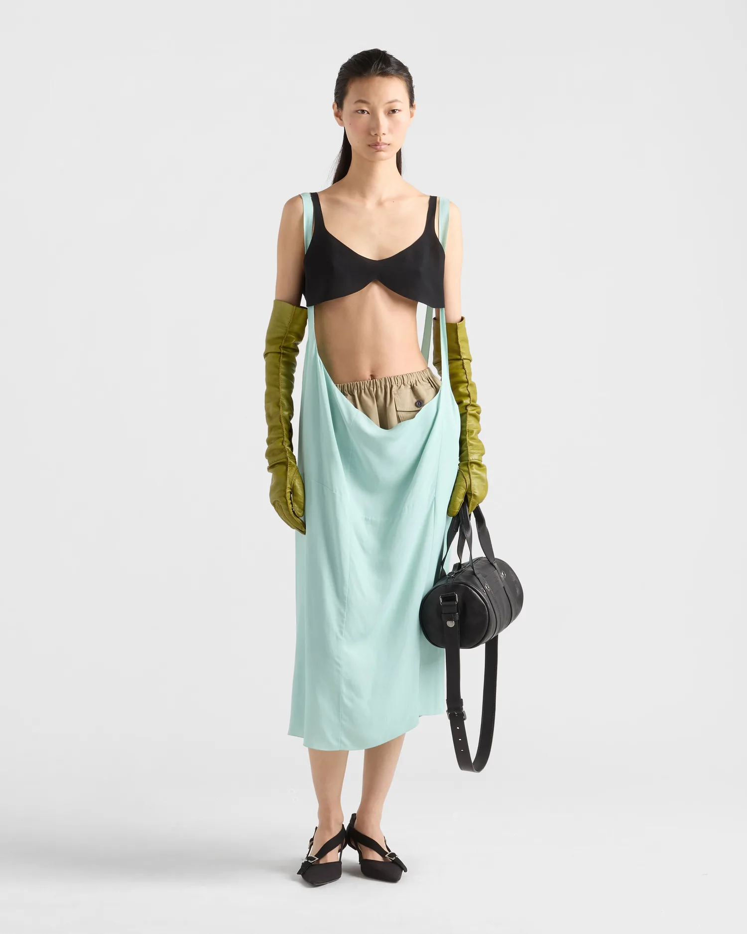 Креповая юбка Prada, голубой — фото 2