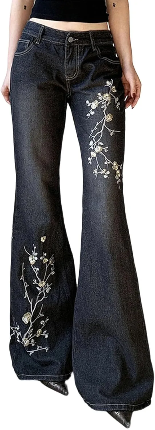 

Женские расклешенные джинсы Vintage Botanical с низкой посадкой