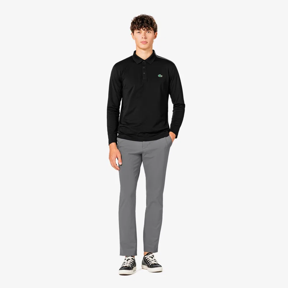 Мужские осенние базовые брюки двойного плетения серые от Lacoste