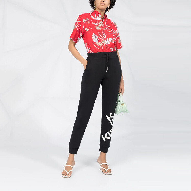 Штаны спортивные Kenzo Logo Printed женские, черный — фото 4