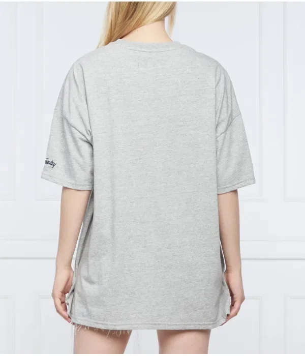 Винтажная университетская футболка oversize fit Superdry, серый — фото 4