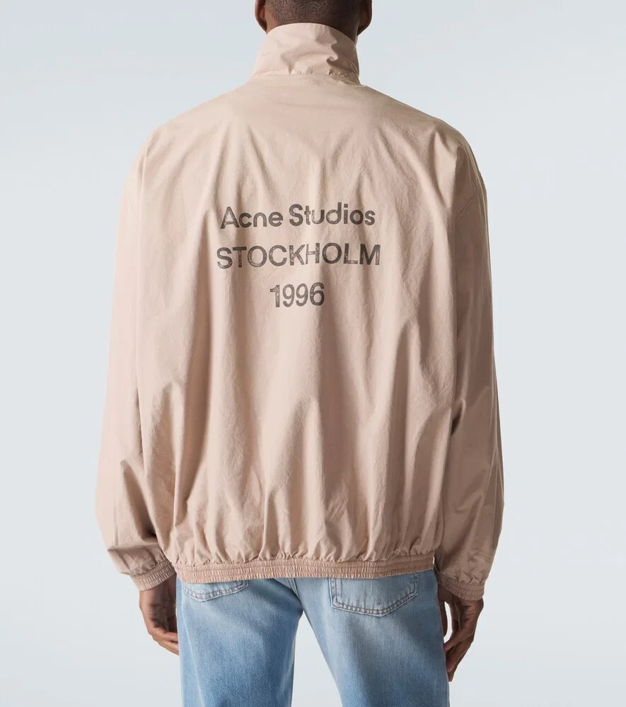 Блузка из хлопкового поплина с логотипом Acne Studios, бежевый — фото 4