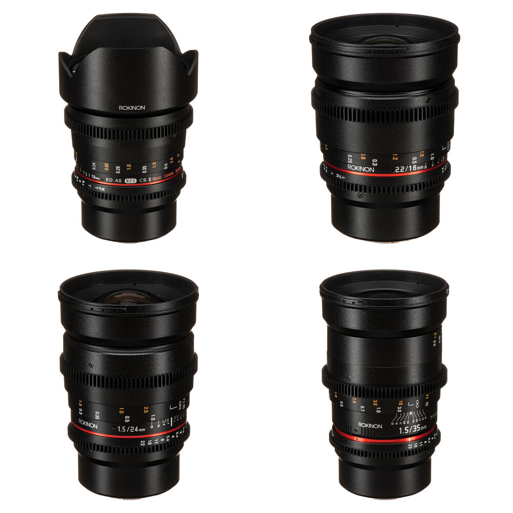 

Комплект широкоугольных объективов Rokinon Cine DS для камер формата APS-C (Micro Four Thirds)