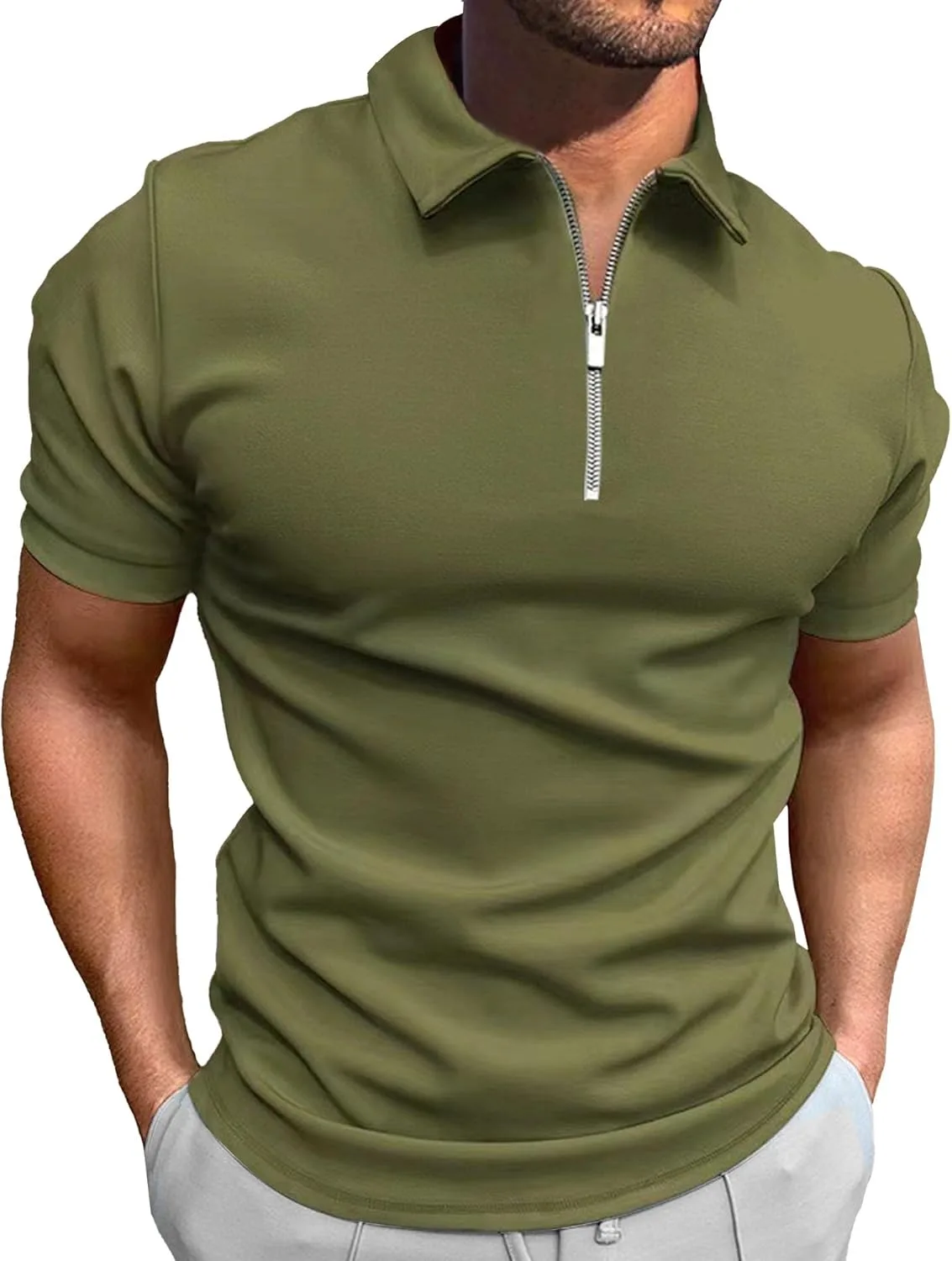 

Мужская поло Casual Fit однотонная летняя легкая Maiyifu-GJ