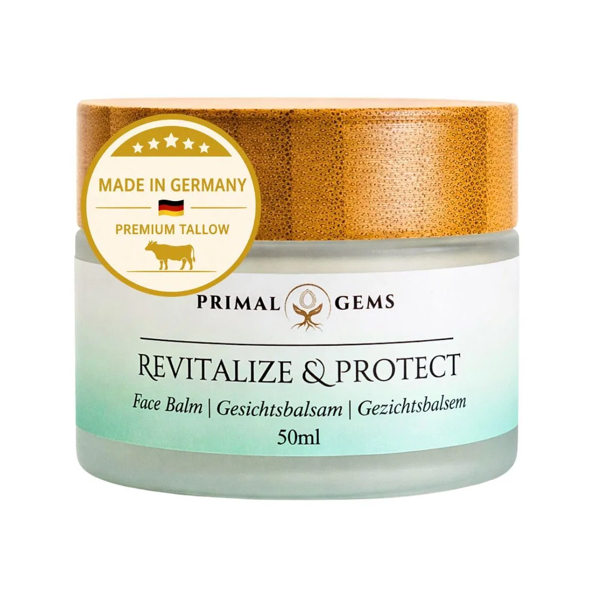 Крем для лица Primal Gems — Дневной Tallow Barrier Protection со скваланом, 50 мл