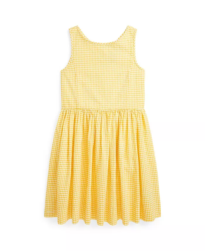 

Платье из хлопкового ситца в клетку Big Girls Gingham Polo Ralph Lauren, желтый