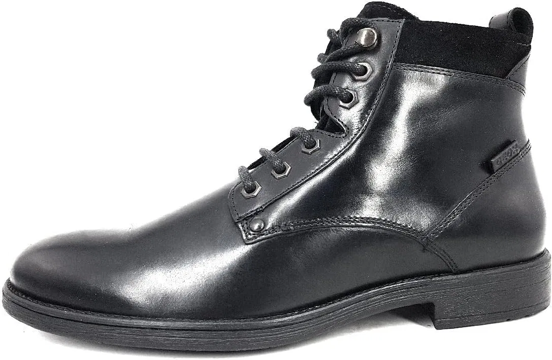 Ботинки Geox U Jaylon Herrenschuhe Stiefeletten Schnürstiefelette Schwarz Business, C9999 Black
