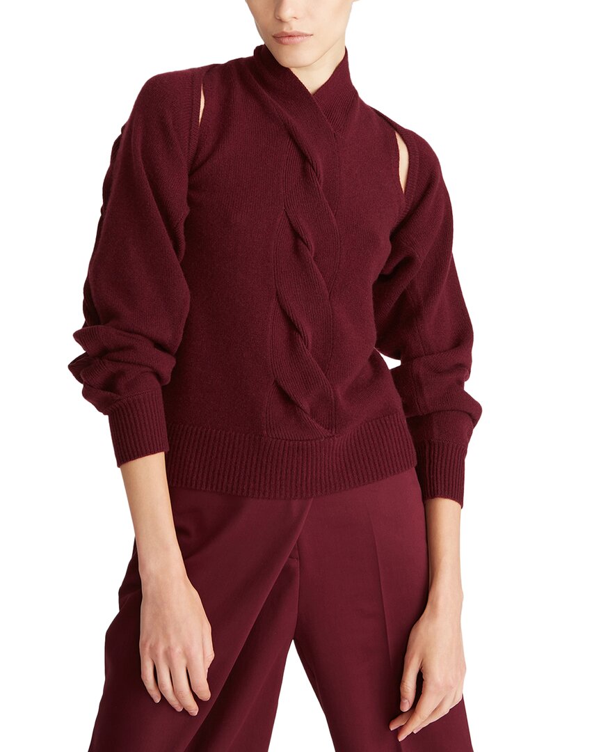 

Halston Auden Wool & Cashmere-Blend Shirt, Merlot