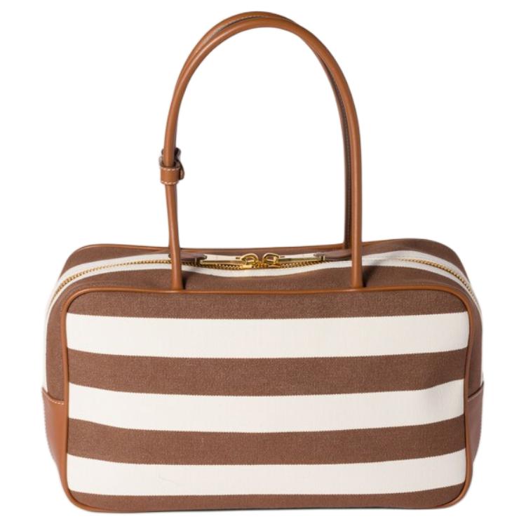 Бью Хлопок с Полиэстером Женская Сумка коричневый и Натуральный MIU MIU, Set (Bag+Dust Bag) — фото 3