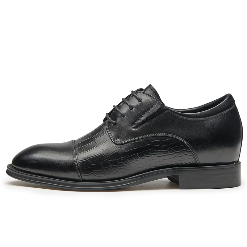 

Мужские кожаные туфли дерби Young Business Formal GOG, Black Height Increasing 6.5Cm-0924061Zap